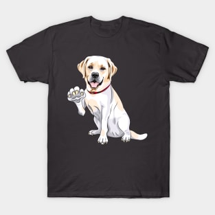 Labrador Retriever smiles and gives a paw T-Shirt